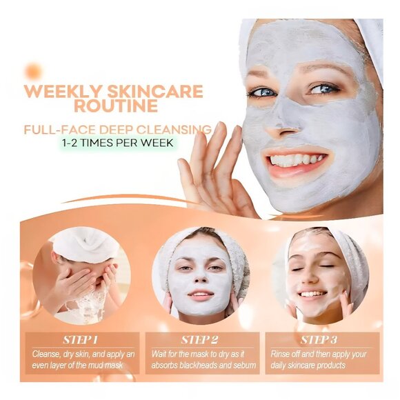 Deep Pore Clay Mask, Blackhead Remover Mask w/ Amazonian White Clay 7oz (200g) - Picture 2 of 10